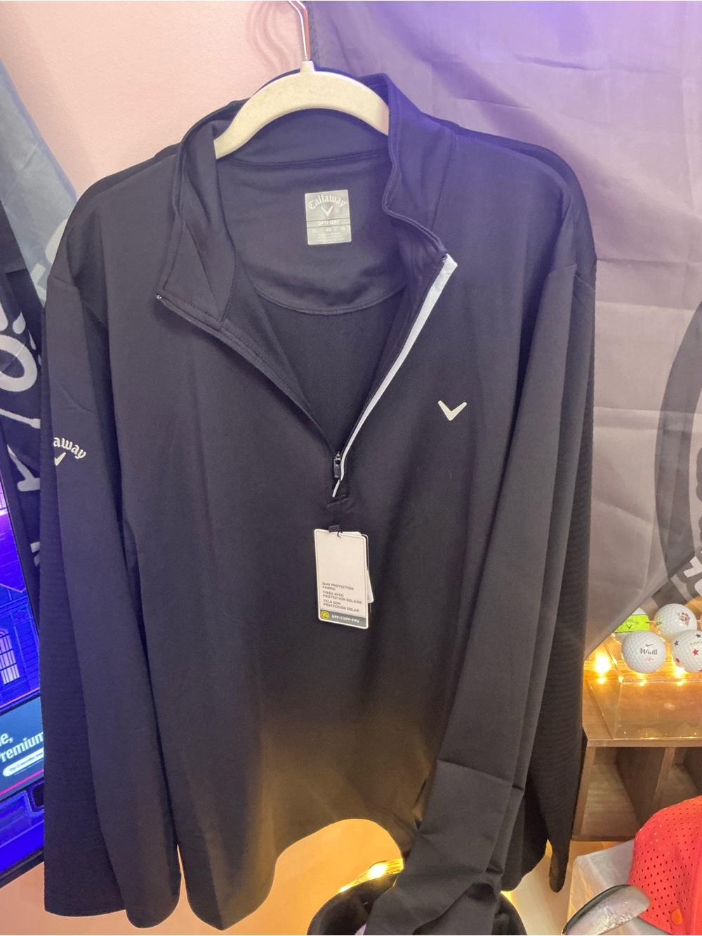 Callaway Opti-Dri Men’s XL Black Quarter-Zip Golf Pullover – New With Tags